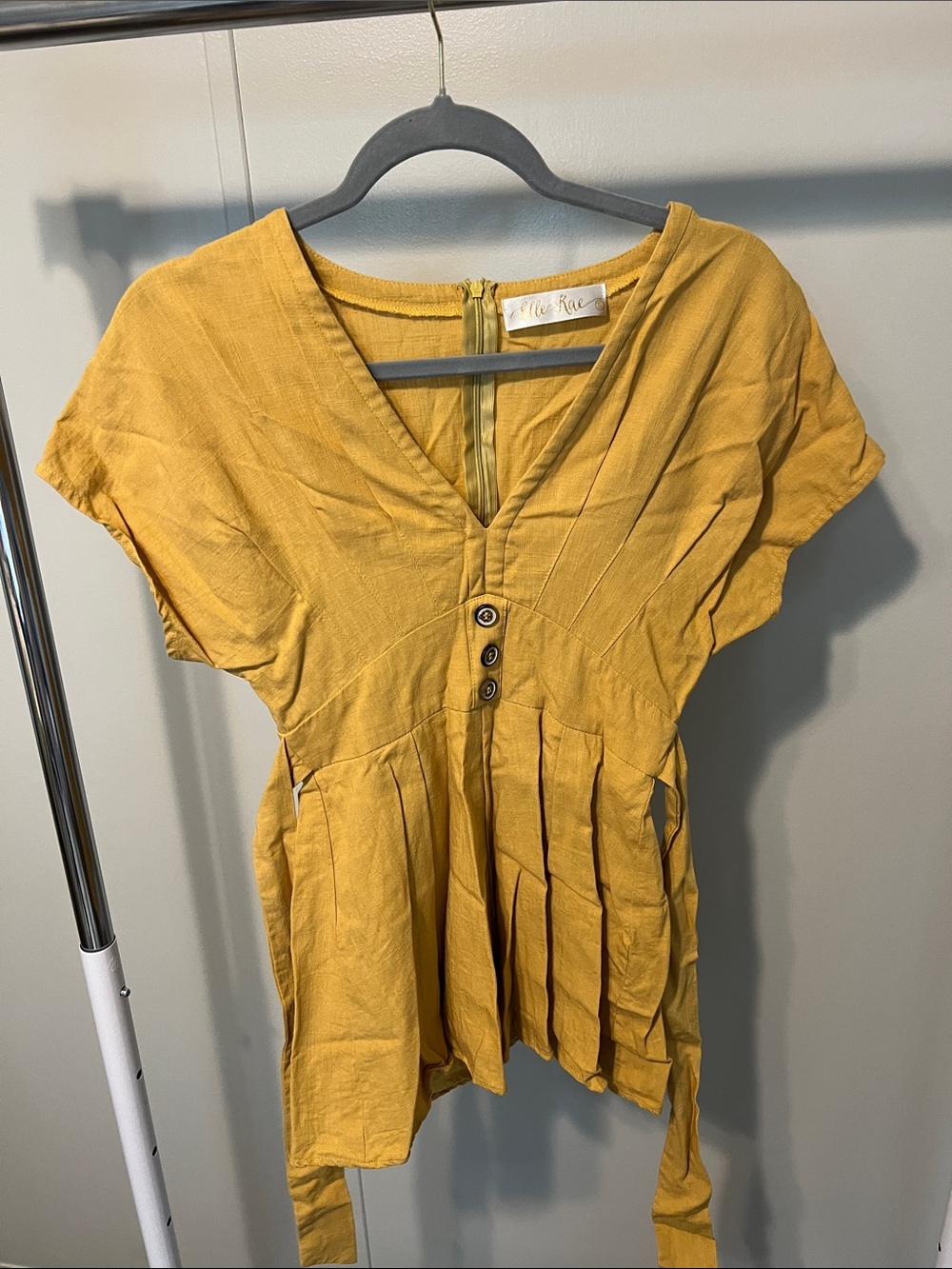 Gold Pleated Romper